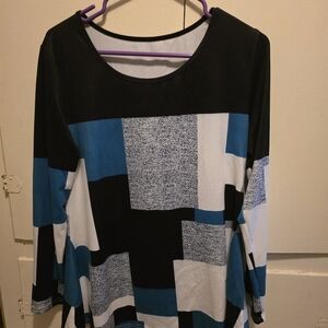 NWOT Colorblock Long Sleeve Top- Size Medium